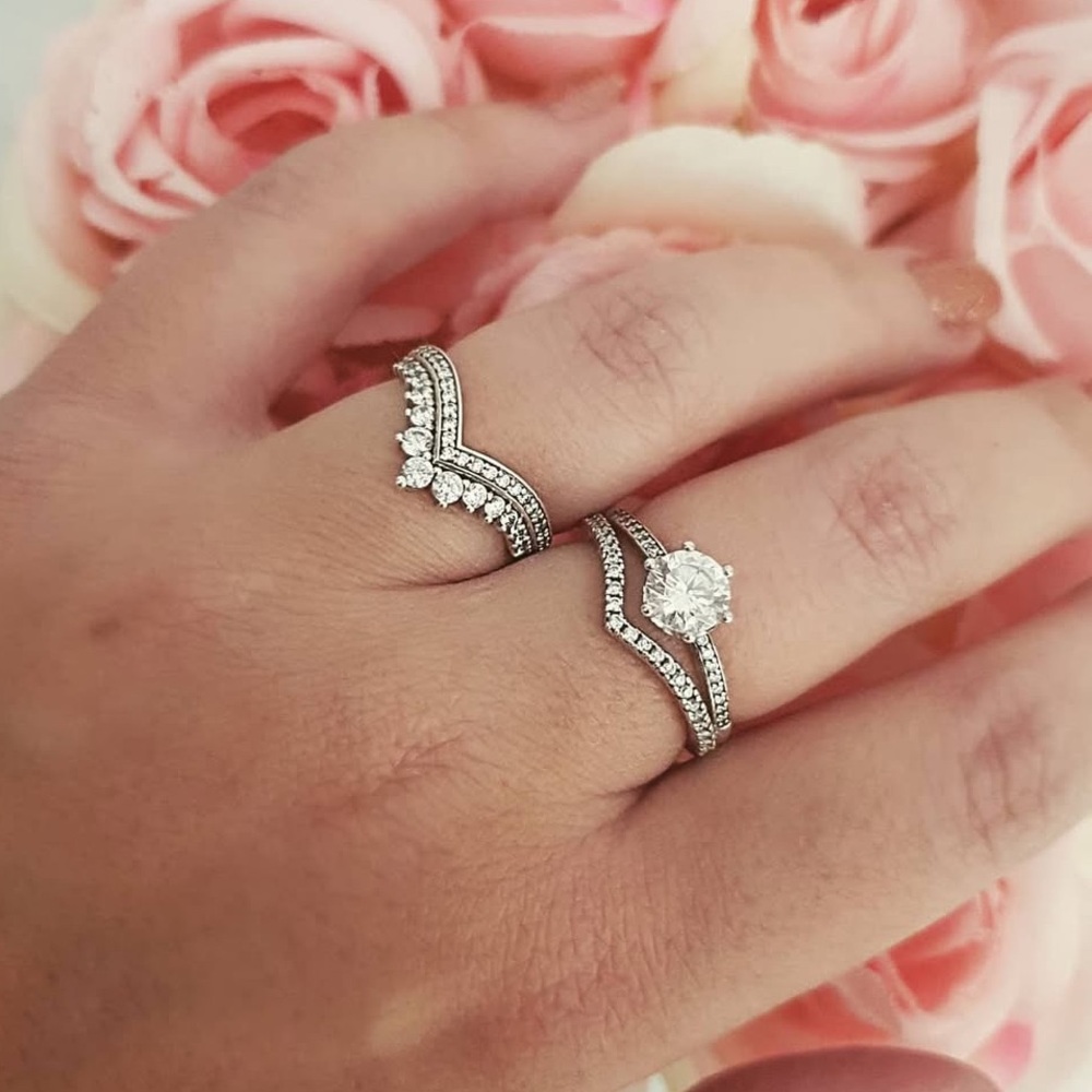 Authentic Pandora Silver Wishbone Ring